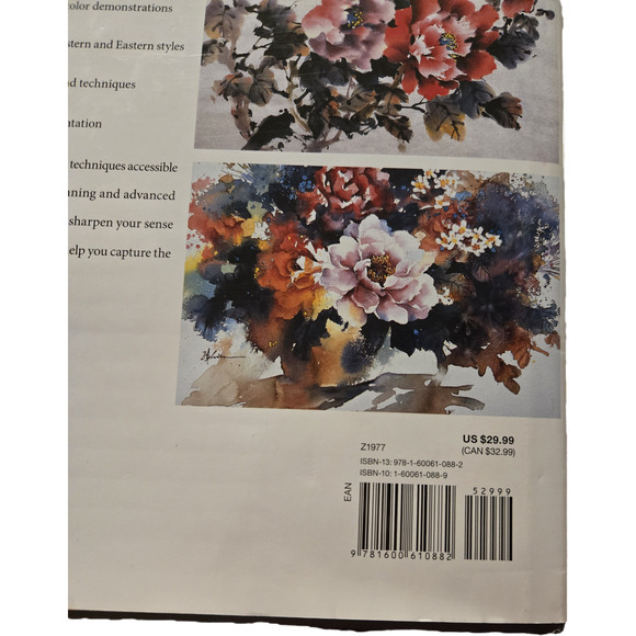 CHINESE WATERCOLOR TECHNIQUES Exquisite Flowers Lian Quan Zhen First Printing - Picture 8 of 8